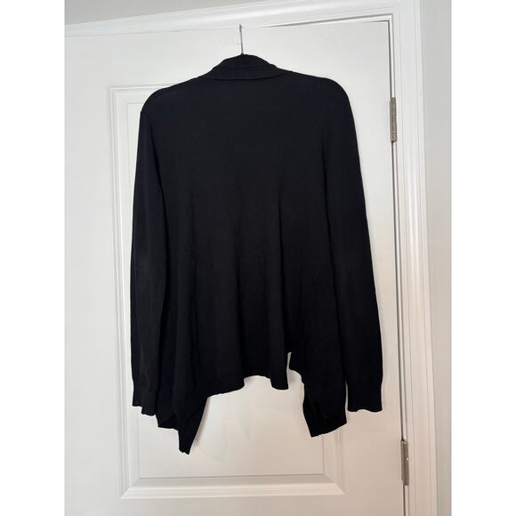 Theory Black Open Front Draped Cardigan Lightweight Sweater Women’s Size Large - Picture 6 of 6